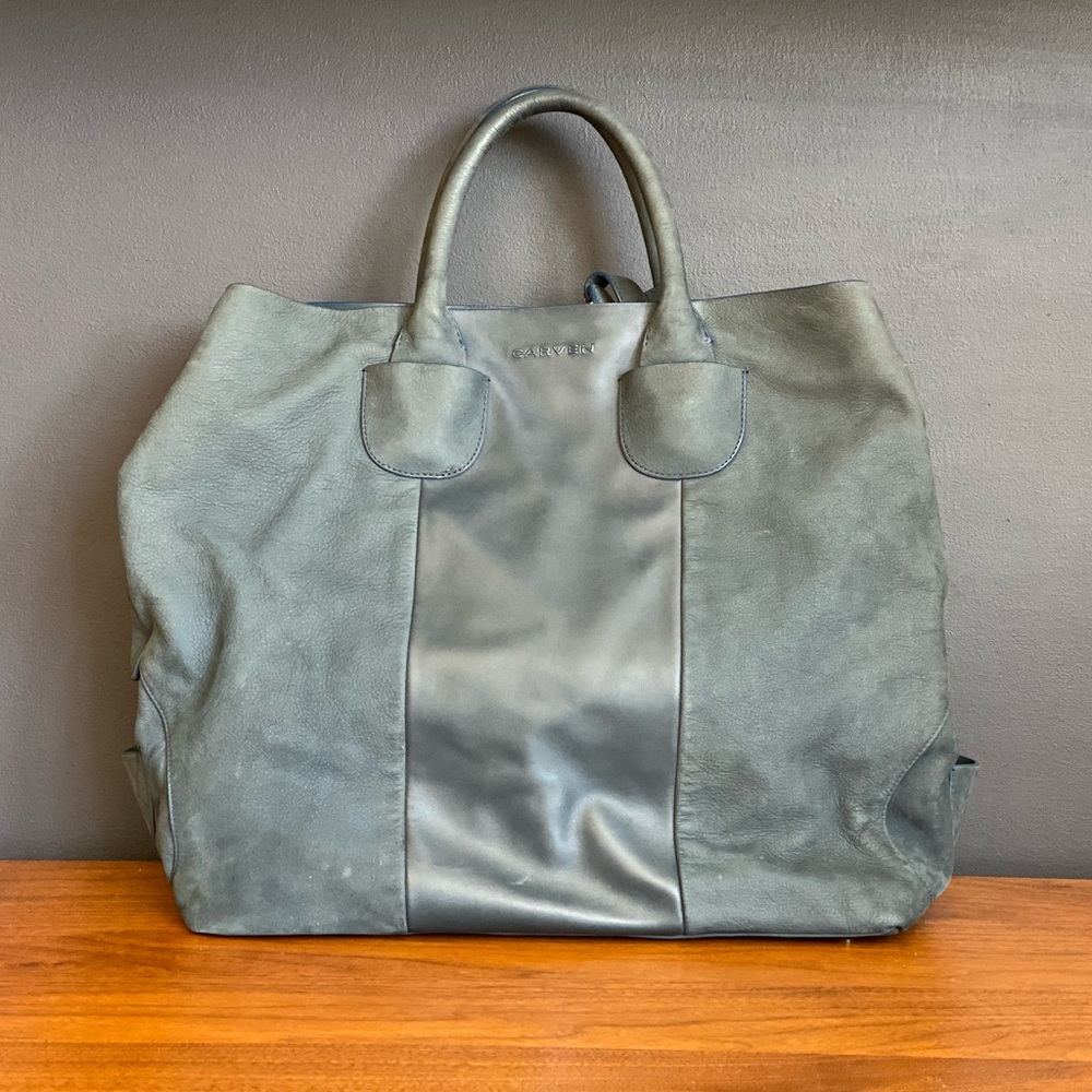 Carven Goat and Lambskin Leather Large Tote